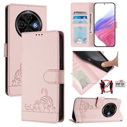 Cat Rat Embossed Pattern RFID Leather Phone Case with Lanyard, For Tecno Camon 50 Pro 4G, For Tecno Camon 50 4G, For Tecno Spark Slim 5G, For Tecno Camon 40 Premier, For Tecno Spark 30C 5G / Pop 9 5G, For Tecno Spark 30 5G                              ...