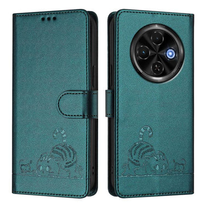 Cat Rat Embossed Pattern RFID Leather Phone Case with Lanyard, For Tecno Camon 50 Pro 4G, For Tecno Camon 50 4G, For Tecno Spark Slim 5G, For Tecno Camon 40 Premier, For Tecno Spark 30C 5G / Pop 9 5G, For Tecno Spark 30 5G                              ...