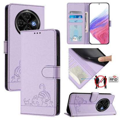 Cat Rat Embossed Pattern RFID Leather Phone Case with Lanyard, For Tecno Camon 50 Pro 4G, For Tecno Camon 50 4G, For Tecno Spark Slim 5G, For Tecno Camon 40 Premier, For Tecno Spark 30C 5G / Pop 9 5G, For Tecno Spark 30 5G                              ...