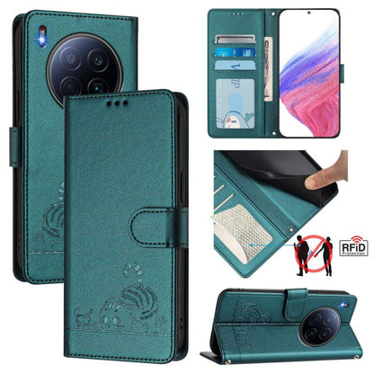 Cat Rat Embossed Pattern RFID Leather Phone Case with Lanyard, For Tecno Camon 50 Pro 4G, For Tecno Camon 50 4G, For Tecno Spark Slim 5G, For Tecno Camon 40 Premier, For Tecno Spark 30C 5G / Pop 9 5G, For Tecno Spark 30 5G                              ...