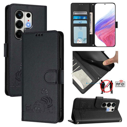 Cat Rat Embossed Pattern RFID Leather Phone Case with Lanyard, For Tecno Camon 50 Pro 4G, For Tecno Camon 50 4G, For Tecno Spark Slim 5G, For Tecno Camon 40 Premier, For Tecno Spark 30C 5G / Pop 9 5G, For Tecno Spark 30 5G                              ...