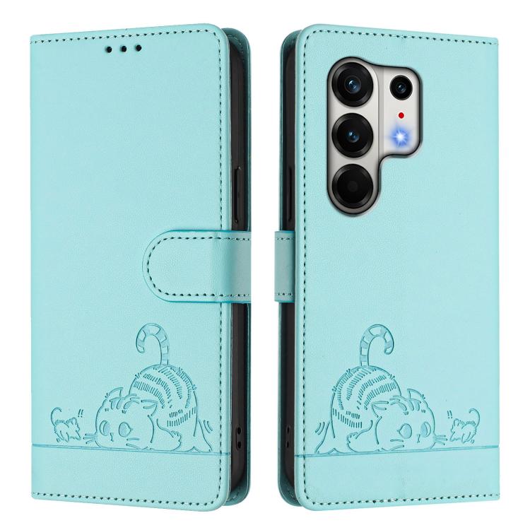 Cat Rat Embossed Pattern RFID Leather Phone Case with Lanyard, For Tecno Camon 50 Pro 4G, For Tecno Camon 50 4G, For Tecno Spark Slim 5G, For Tecno Camon 40 Premier, For Tecno Spark 30C 5G / Pop 9 5G, For Tecno Spark 30 5G                              ...