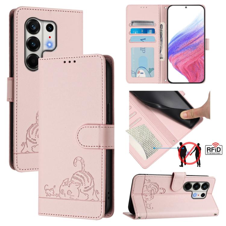 Cat Rat Embossed Pattern RFID Leather Phone Case with Lanyard, For Tecno Camon 50 Pro 4G, For Tecno Camon 50 4G, For Tecno Spark Slim 5G, For Tecno Camon 40 Premier, For Tecno Spark 30C 5G / Pop 9 5G, For Tecno Spark 30 5G                              ...