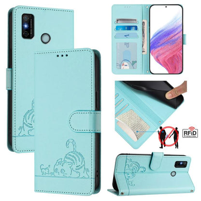 Cat Rat Embossed Pattern RFID Leather Phone Case with Lanyard, For Tecno Spark GO 2023, For Tecno POP 7 / POP 7 Pro, For Tecno Spark 10 5G, For Tecno Spark 10C, For Tecno Spark 10 4G, For Tecno Spark 10 Pro, For Tecno Camon 19 Pro 5G, For Tecno POVA 4 ...