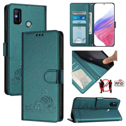 Cat Rat Embossed Pattern RFID Leather Phone Case with Lanyard, For Tecno Spark GO 2023, For Tecno POP 7 / POP 7 Pro, For Tecno Spark 10 5G, For Tecno Spark 10C, For Tecno Spark 10 4G, For Tecno Spark 10 Pro, For Tecno Camon 19 Pro 5G, For Tecno POVA 4 ...