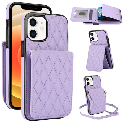YM015 Crossbody Rhombic Card Bag RFID Phone Case, For iPhone 13 Pro Max, For iPhone 13 Pro, For iPhone 13, For iPhone 12 / 12 Pro, For iPhone 12 Pro Max, For iPhone 11 Pro Max, For iPhone 11, For iPhone 11 Pro