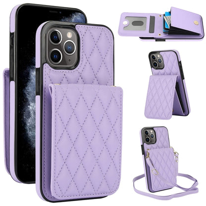 YM015 Crossbody Rhombic Card Bag RFID Phone Case, For iPhone 13 Pro Max, For iPhone 13 Pro, For iPhone 13, For iPhone 12 / 12 Pro, For iPhone 12 Pro Max, For iPhone 11 Pro Max, For iPhone 11, For iPhone 11 Pro