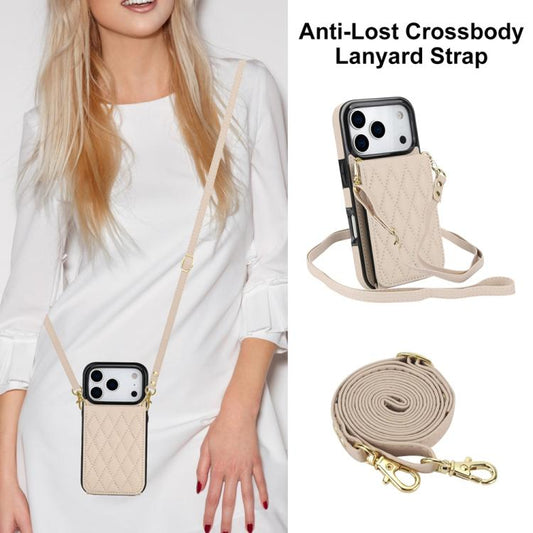 YM015 Crossbody Rhombic Card Bag RFID Phone Case, For iPhone 18 Pro / 17 Pro, For iPhone 18 Pro Max / 17 Pro Max, For iPhone 16e / 17e, For iPhone 17, For iPhone Air, For iPhone 16 Pro Max, For iPhone 16 Pro, For iPhone 16 Plus, For iPhone 16          ...