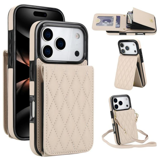 YM015 Crossbody Rhombic Card Bag RFID Phone Case, For iPhone 18 Pro / 17 Pro, For iPhone 18 Pro Max / 17 Pro Max, For iPhone 16e / 17e, For iPhone 17, For iPhone Air, For iPhone 16 Pro Max, For iPhone 16 Pro, For iPhone 16 Plus, For iPhone 16