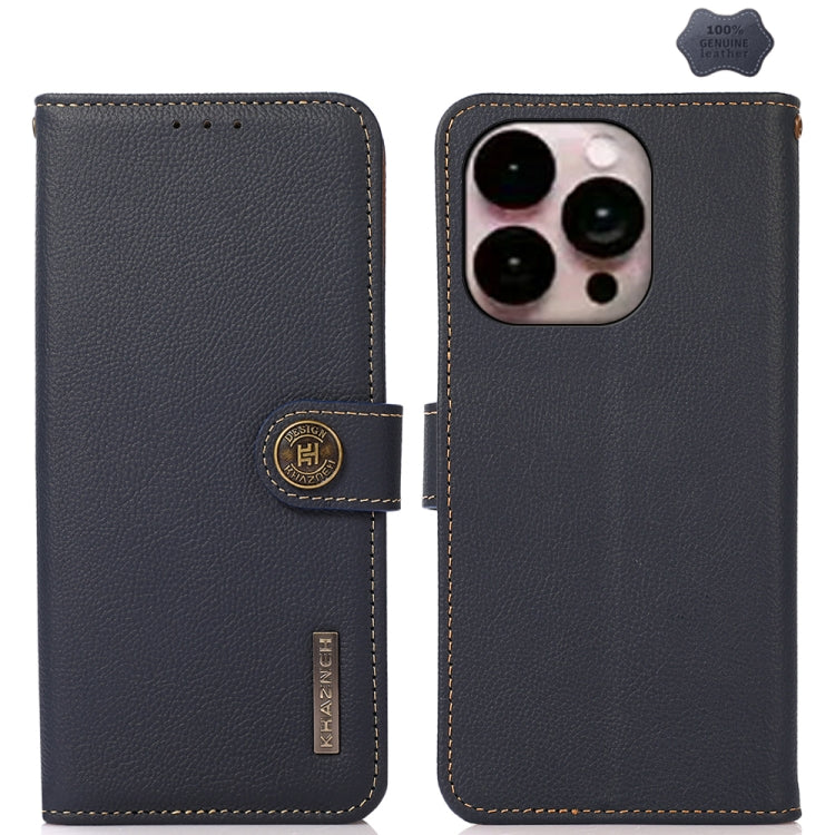 KHAZNEH Custer Genuine Leather RFID Phone Case, For iPhone 16e / 17e, For iPhone 17 Pro Max, For iPhone 17 Pro, For iPhone 17, For iPhone Air, For iPhone 16 Pro Max, For iPhone 16 Pro, For iPhone 16 Plus, For iPhone 16