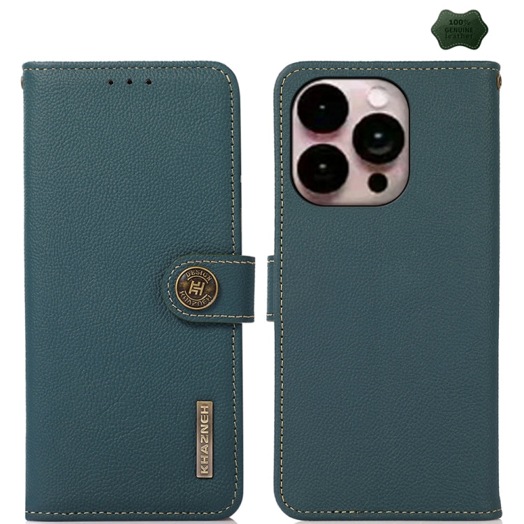 KHAZNEH Custer Genuine Leather RFID Phone Case, For iPhone 16e / 17e, For iPhone 17 Pro Max, For iPhone 17 Pro, For iPhone 17, For iPhone Air, For iPhone 16 Pro Max, For iPhone 16 Pro, For iPhone 16 Plus, For iPhone 16