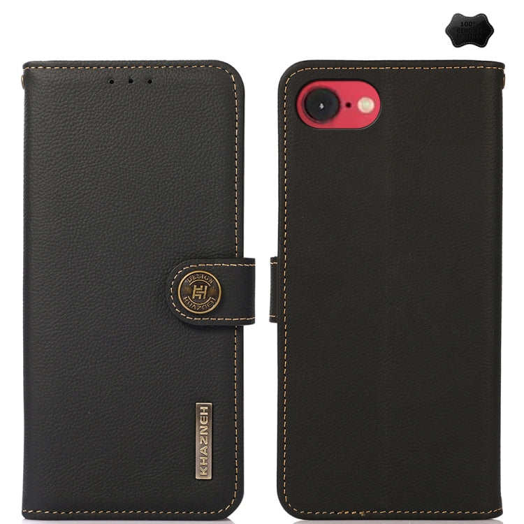 KHAZNEH Custer Genuine Leather RFID Phone Case, For iPhone 16e / 17e, For iPhone 17 Pro Max, For iPhone 17 Pro, For iPhone 17, For iPhone Air, For iPhone 16 Pro Max, For iPhone 16 Pro, For iPhone 16 Plus, For iPhone 16