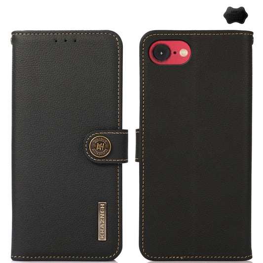 KHAZNEH Custer Genuine Leather RFID Phone Case, For iPhone 16e / 17e, For iPhone 17 Pro Max, For iPhone 17 Pro, For iPhone 17, For iPhone Air, For iPhone 16 Pro Max, For iPhone 16 Pro, For iPhone 16 Plus, For iPhone 16