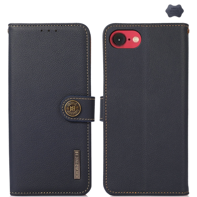 KHAZNEH Custer Genuine Leather RFID Phone Case, For iPhone 16e / 17e, For iPhone 17 Pro Max, For iPhone 17 Pro, For iPhone 17, For iPhone Air, For iPhone 16 Pro Max, For iPhone 16 Pro, For iPhone 16 Plus, For iPhone 16