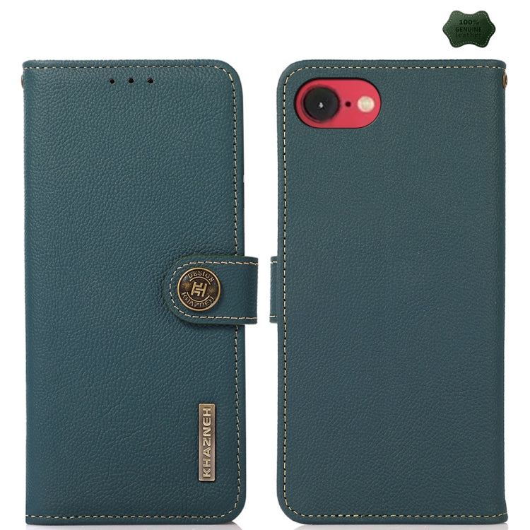 KHAZNEH Custer Genuine Leather RFID Phone Case, For iPhone 16e / 17e, For iPhone 17 Pro Max, For iPhone 17 Pro, For iPhone 17, For iPhone Air, For iPhone 16 Pro Max, For iPhone 16 Pro, For iPhone 16 Plus, For iPhone 16