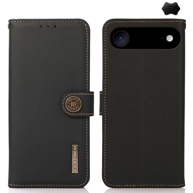 KHAZNEH Custer Genuine Leather RFID Phone Case, For iPhone 16e / 17e, For iPhone 17 Pro Max, For iPhone 17 Pro, For iPhone 17, For iPhone Air, For iPhone 16 Pro Max, For iPhone 16 Pro, For iPhone 16 Plus, For iPhone 16