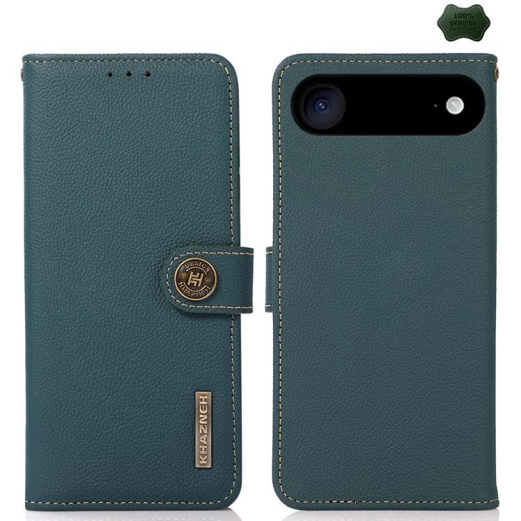KHAZNEH Custer Genuine Leather RFID Phone Case, For iPhone 16e / 17e, For iPhone 17 Pro Max, For iPhone 17 Pro, For iPhone 17, For iPhone Air, For iPhone 16 Pro Max, For iPhone 16 Pro, For iPhone 16 Plus, For iPhone 16