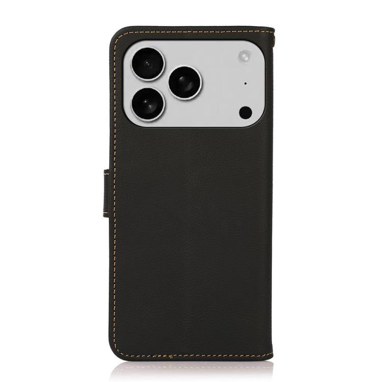 KHAZNEH Custer Genuine Leather RFID Phone Case, For iPhone 18 Pro / 17 Pro, For iPhone 18 Pro Max / 17 Pro Max, For iPhone 16e / 17e, For iPhone 17, For iPhone Air, For iPhone 16 Pro Max, For iPhone 16 Pro, For iPhone 16 Plus, For iPhone 16