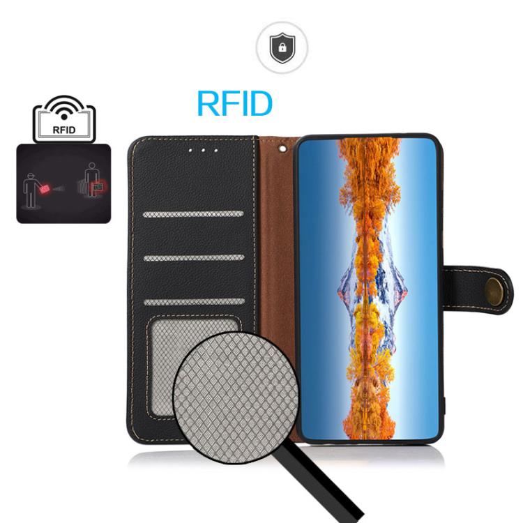 KHAZNEH Custer Genuine Leather RFID Phone Case, For iPhone 18 Pro / 17 Pro, For iPhone 18 Pro Max / 17 Pro Max, For iPhone 16e / 17e, For iPhone 17, For iPhone Air, For iPhone 16 Pro Max, For iPhone 16 Pro, For iPhone 16 Plus, For iPhone 16