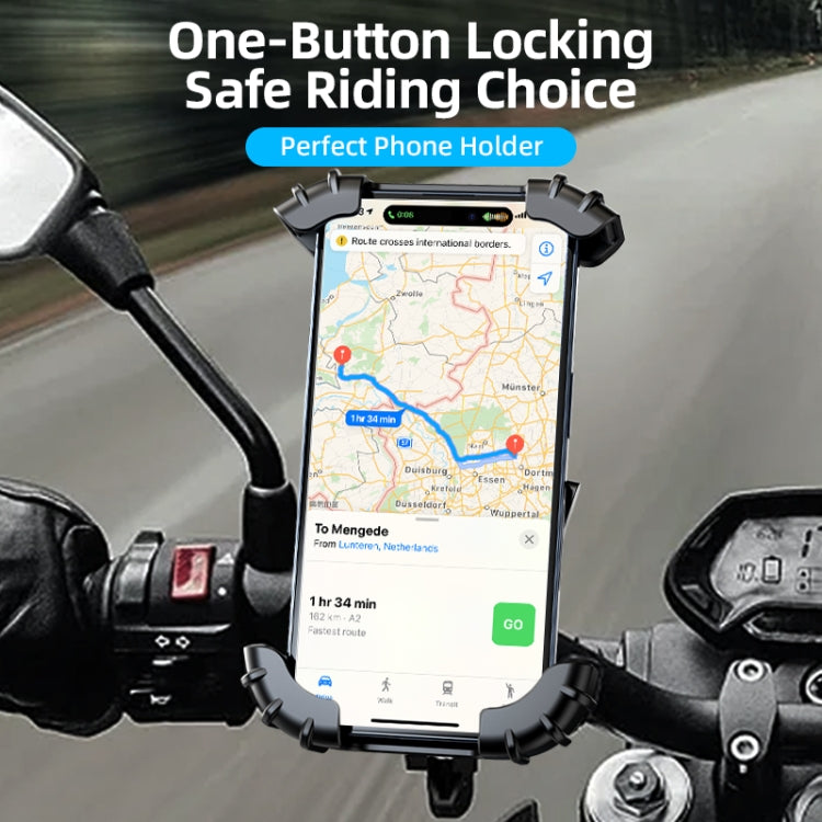ROCK PRH1004 Cycling Phone Holder, Handlebar Style, Rearview Mirror Style
