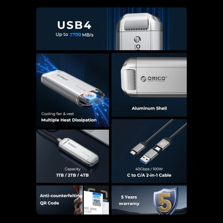 ORICO R40-2T 2TB 40Gbps Racing Car-Inspired Portable SSD Enclosure, R40-2T