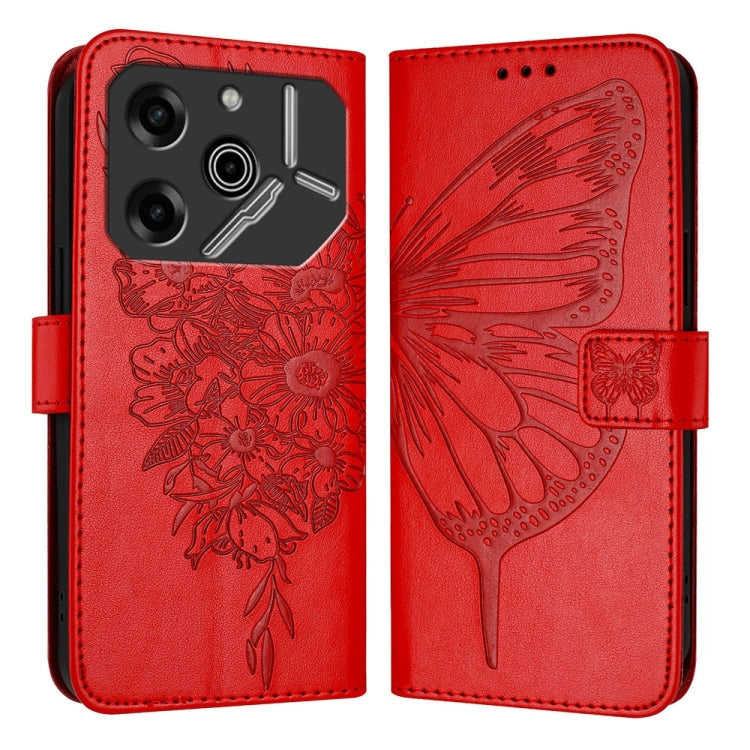 Embossed Butterfly Leather Phone Case, For Tecno Pova 6 5G, For Tecno Pova 6, For Tecno Camon 30 Pro, For Tecno Camon 30 4G / 5G, For Tecno Pova 6 Pro, For Tecno Spark 20 Pro+, For Tecno Spark 20 Pro, For Tecno Spark Go 2024 / Spark 20C                ...