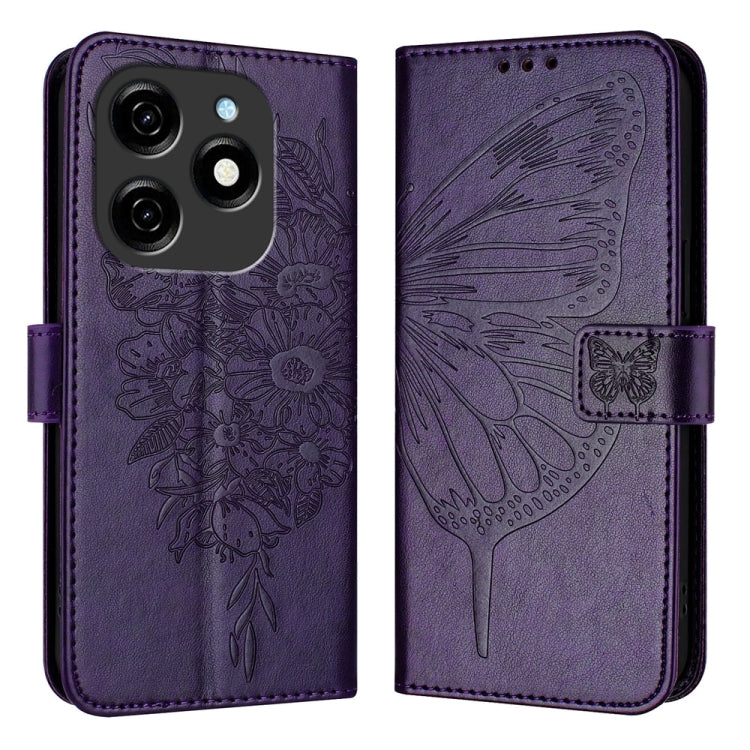 Embossed Butterfly Leather Phone Case, For Tecno Pova 6 5G, For Tecno Pova 6, For Tecno Camon 30 Pro, For Tecno Camon 30 4G / 5G, For Tecno Pova 6 Pro, For Tecno Spark 20 Pro+, For Tecno Spark 20 Pro, For Tecno Spark Go 2024 / Spark 20C                ...