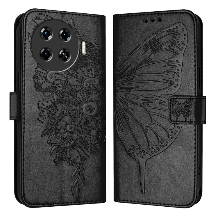 Embossed Butterfly Leather Phone Case, For Tecno Pova 6 5G, For Tecno Pova 6, For Tecno Camon 30 Pro, For Tecno Camon 30 4G / 5G, For Tecno Pova 6 Pro, For Tecno Spark 20 Pro+, For Tecno Spark 20 Pro, For Tecno Spark Go 2024 / Spark 20C                ...