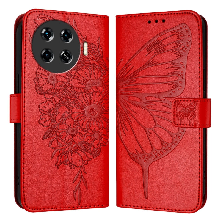 Embossed Butterfly Leather Phone Case, For Tecno Pova 6 5G, For Tecno Pova 6, For Tecno Camon 30 Pro, For Tecno Camon 30 4G / 5G, For Tecno Pova 6 Pro, For Tecno Spark 20 Pro+, For Tecno Spark 20 Pro, For Tecno Spark Go 2024 / Spark 20C                ...