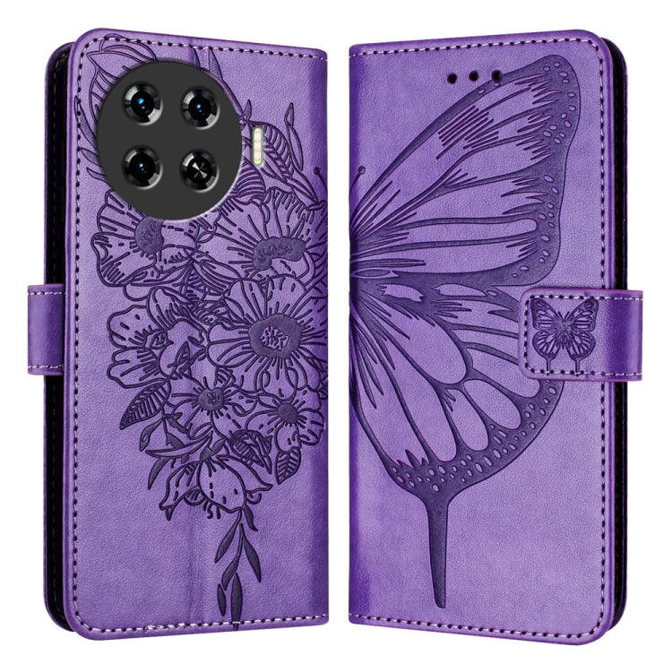Embossed Butterfly Leather Phone Case, For Tecno Pova 6 5G, For Tecno Pova 6, For Tecno Camon 30 Pro, For Tecno Camon 30 4G / 5G, For Tecno Pova 6 Pro, For Tecno Spark 20 Pro+, For Tecno Spark 20 Pro, For Tecno Spark Go 2024 / Spark 20C                ...