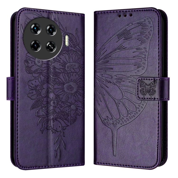 Embossed Butterfly Leather Phone Case, For Tecno Pova 6 5G, For Tecno Pova 6, For Tecno Camon 30 Pro, For Tecno Camon 30 4G / 5G, For Tecno Pova 6 Pro, For Tecno Spark 20 Pro+, For Tecno Spark 20 Pro, For Tecno Spark Go 2024 / Spark 20C                ...