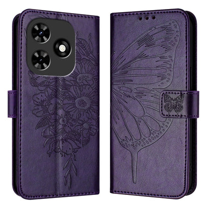 Embossed Butterfly Leather Phone Case, For Tecno Pova 6 5G, For Tecno Pova 6, For Tecno Camon 30 Pro, For Tecno Camon 30 4G / 5G, For Tecno Pova 6 Pro, For Tecno Spark 20 Pro+, For Tecno Spark 20 Pro, For Tecno Spark Go 2024 / Spark 20C                ...