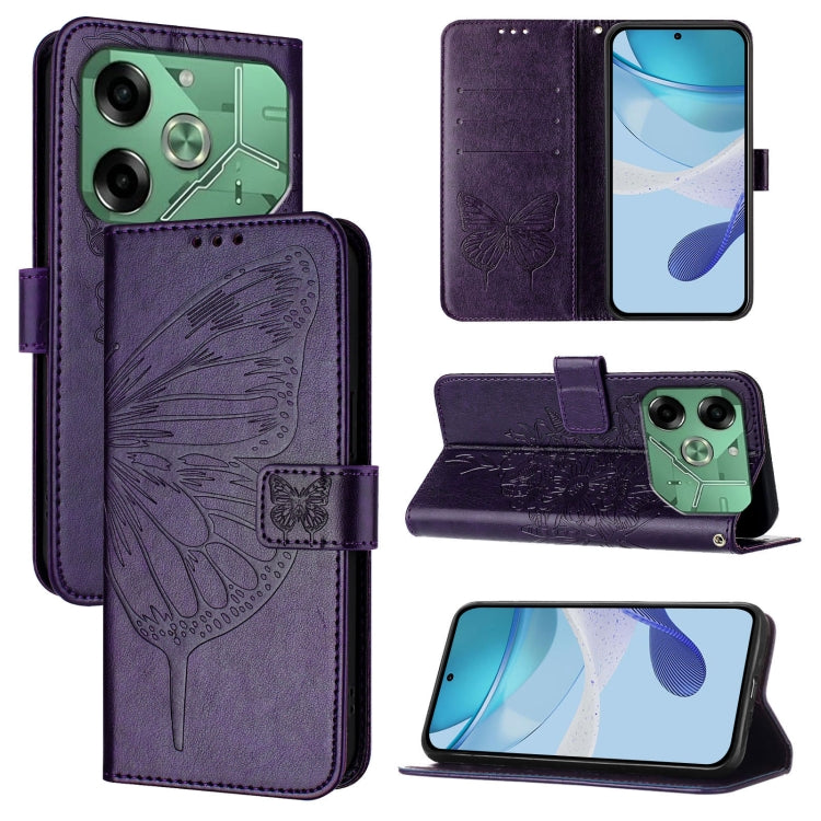 Embossed Butterfly Leather Phone Case, For Tecno Pova 6 5G, For Tecno Pova 6, For Tecno Camon 30 Pro, For Tecno Camon 30 4G / 5G, For Tecno Pova 6 Pro, For Tecno Spark 20 Pro+, For Tecno Spark 20 Pro, For Tecno Spark Go 2024 / Spark 20C                ...