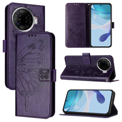 Embossed Butterfly Leather Phone Case, For Tecno Pova 6 5G, For Tecno Pova 6, For Tecno Camon 30 Pro, For Tecno Camon 30 4G / 5G, For Tecno Pova 6 Pro, For Tecno Spark 20 Pro+, For Tecno Spark 20 Pro, For Tecno Spark Go 2024 / Spark 20C                ...
