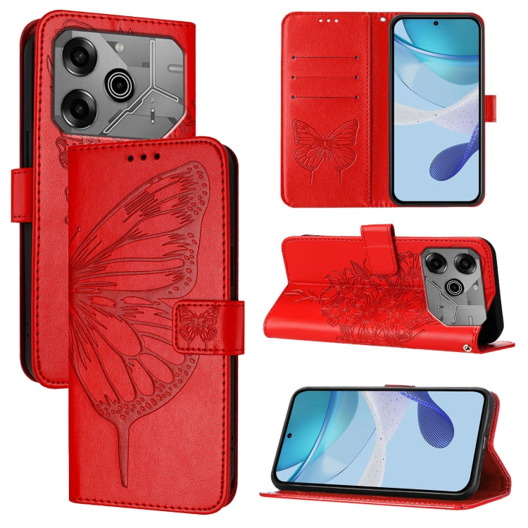 Embossed Butterfly Leather Phone Case, For Tecno Camon 50 4G, For Tenco Pova Slirm / Spark Slirm, For Tecno Camon 40 Pro 4G, For Tecno Camon 40 Premier, For Tecno Camon 40 4G, For Tecno Spark 30 5G / Pova 6 Neo 5G, For Tecno Spark 30 5G / 6 Neo 5G     ...