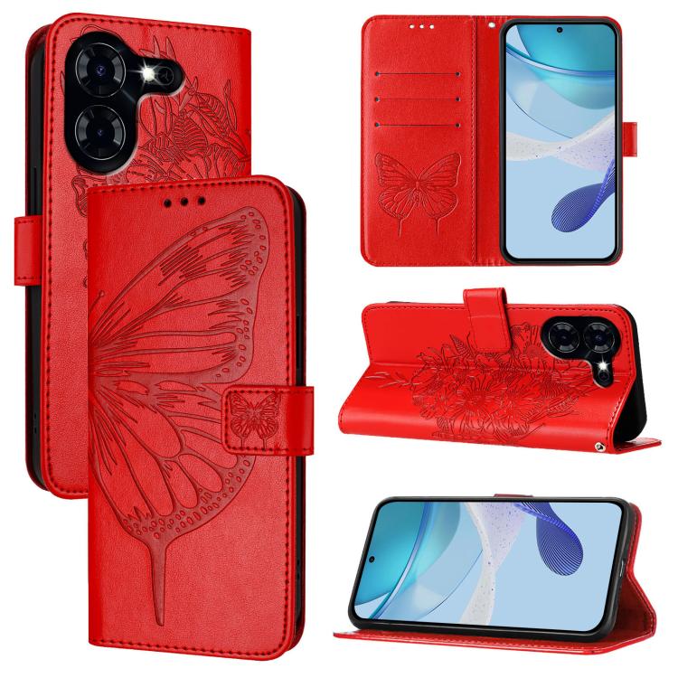 Embossed Butterfly Leather Phone Case, For Tecno Pova 6 5G, For Tecno Pova 6, For Tecno Camon 30 Pro, For Tecno Camon 30 4G / 5G, For Tecno Pova 6 Pro, For Tecno Spark 20 Pro+, For Tecno Spark 20 Pro, For Tecno Spark Go 2024 / Spark 20C                ...