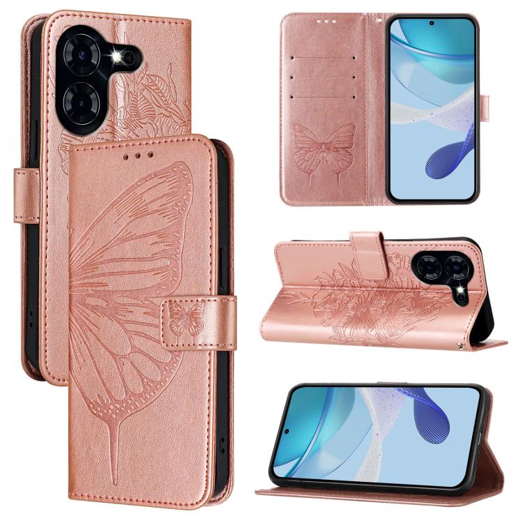 Embossed Butterfly Leather Phone Case, For Tecno Pova 6 5G, For Tecno Pova 6, For Tecno Camon 30 Pro, For Tecno Camon 30 4G / 5G, For Tecno Pova 6 Pro, For Tecno Spark 20 Pro+, For Tecno Spark 20 Pro, For Tecno Spark Go 2024 / Spark 20C                ...