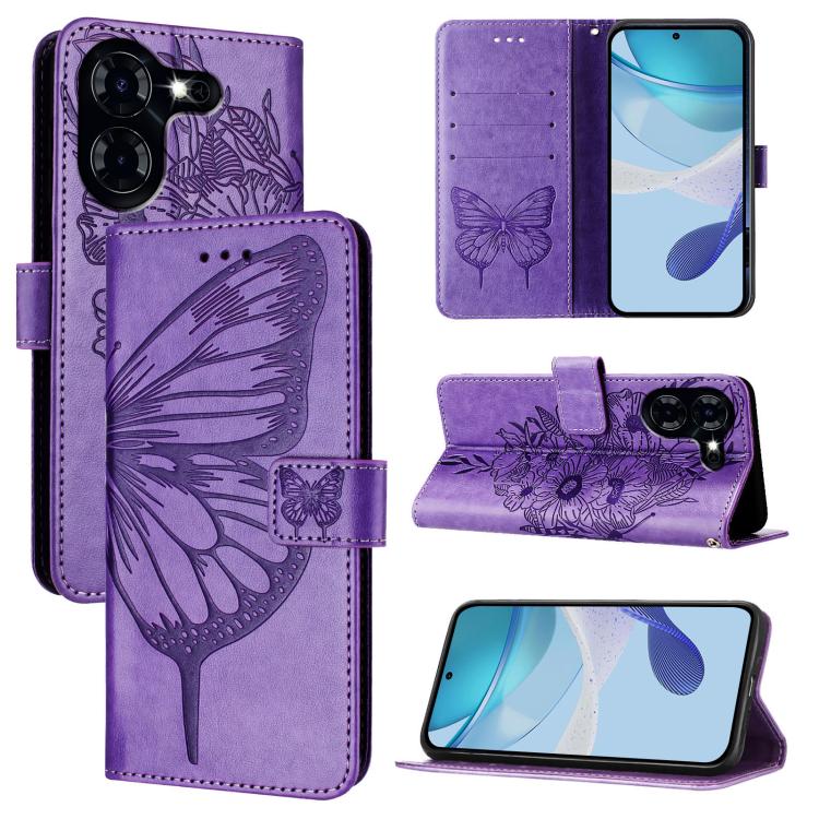 Embossed Butterfly Leather Phone Case, For Tecno Pova 6 5G, For Tecno Pova 6, For Tecno Camon 30 Pro, For Tecno Camon 30 4G / 5G, For Tecno Pova 6 Pro, For Tecno Spark 20 Pro+, For Tecno Spark 20 Pro, For Tecno Spark Go 2024 / Spark 20C                ...