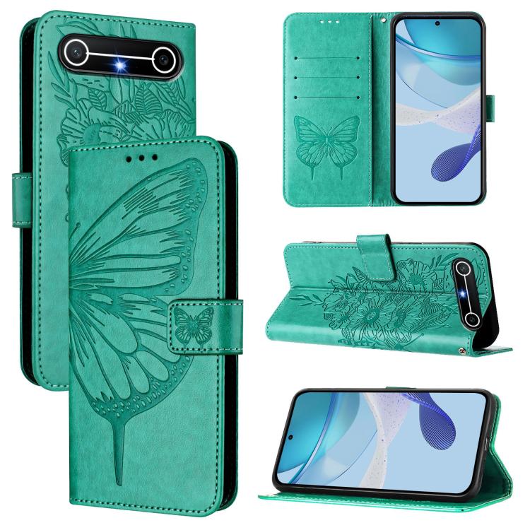 Embossed Butterfly Leather Phone Case, For Tecno Camon 50 4G, For Tenco Pova Slirm / Spark Slirm, For Tecno Camon 40 Pro 4G, For Tecno Camon 40 Premier, For Tecno Camon 40 4G, For Tecno Spark 30 5G / Pova 6 Neo 5G, For Tecno Spark 30 5G / 6 Neo 5G     ...