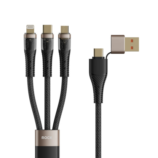 ROCK G20 Twee naar drie 5A USB+Type-C naar 8-pins+Type-C+Micro USB snellaad- en datakabel, lengte: 1.5 m, G20, 2 naar 3