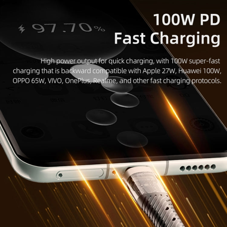 ROCK G20 Two to Three 5A USB+Type-C to 8 Pin+Type-C+Micro USB Fast Charging Data Cable, Length: 1.5m, 2 to 3