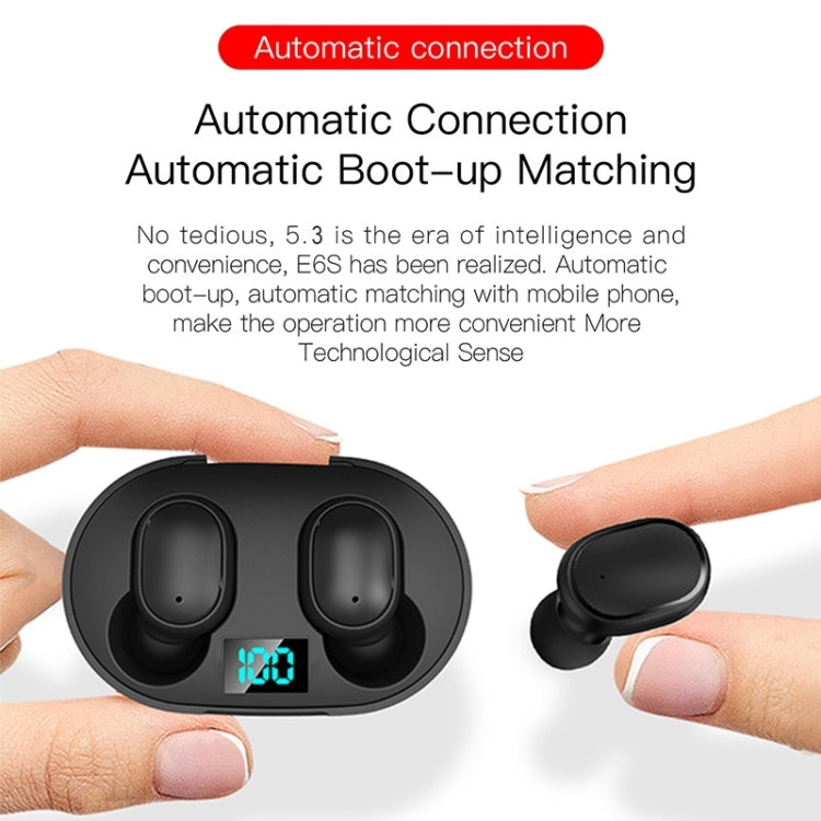 E6S LED Display TWS Wireless Bluetooth Earphone, E6S (White), E6S (Pink), E6S (Blue), E6S (Green)