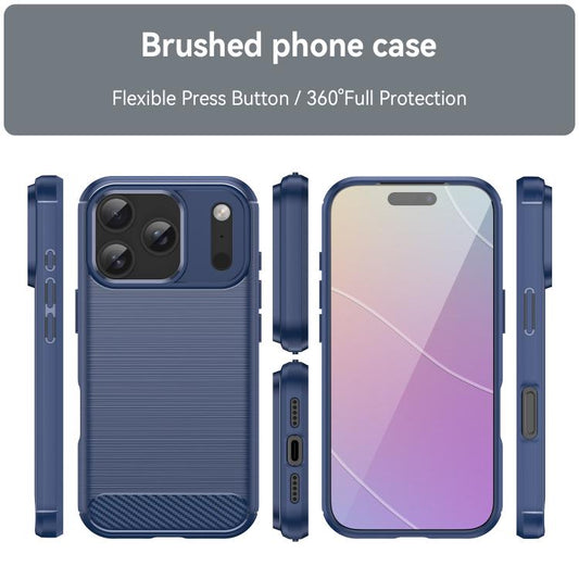 Brushed Texture Carbon Fiber TPU Phone Case, For iPhone 18 Pro, For iPhone 18 Pro Max, For iPhone 17e / 16e, For iPhone 17 Pro Max, For iPhone 17 Pro, For iPhone 17, For iPhone Air, For iPhone 16 Pro Max, For iPhone 16 Pro, For iPhone 16 Plus          ...