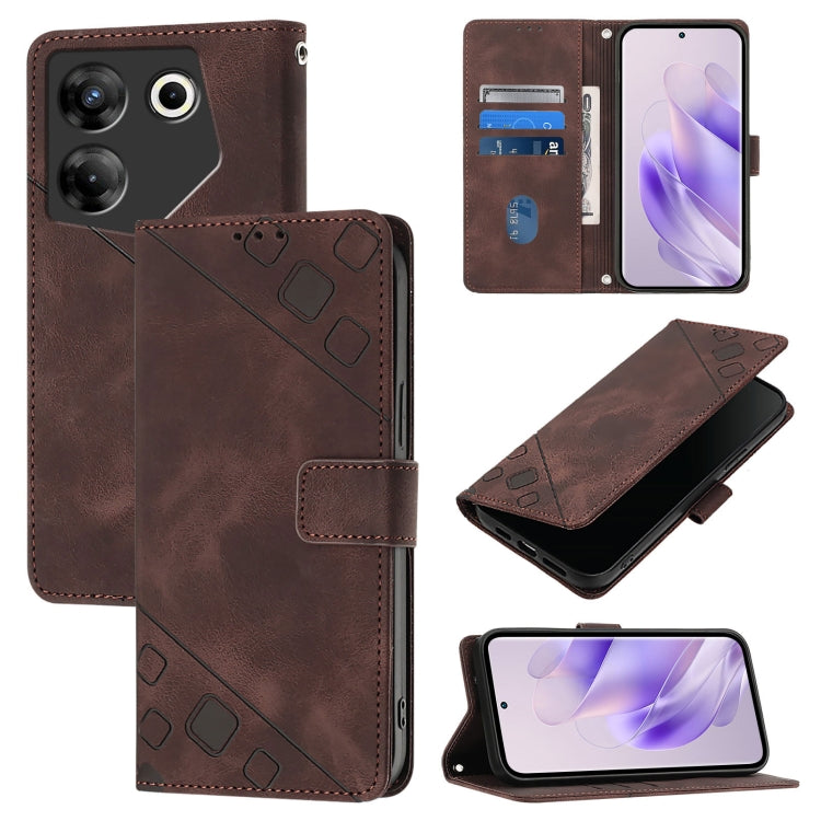 Skin Feel Embossed Leather Phone Case, For Tecno Spark 20 Pro+, For Tecno Spark 20 Pro, For Tecno Spark Go 2024 / Spark 20C, For Tecno Spark 20, For Tecno Pova 5 Pro 5G, For Tecno Pova Neo 3, For Tecno Pova 5 4G, For Tecno Camon 20 Premier 5G          ...