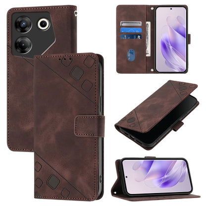 Skin Feel Embossed Leather Phone Case, For Tecno Spark 20 Pro+, For Tecno Spark 20 Pro, For Tecno Spark Go 2024 / Spark 20C, For Tecno Spark 20, For Tecno Pova 5 Pro 5G, For Tecno Pova Neo 3, For Tecno Pova 5 4G, For Tecno Camon 20 Premier 5G          ...