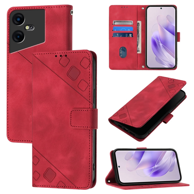 Skin Feel Embossed Leather Phone Case, For Tecno Spark 20 Pro+, For Tecno Spark 20 Pro, For Tecno Spark Go 2024 / Spark 20C, For Tecno Spark 20, For Tecno Pova 5 Pro 5G, For Tecno Pova Neo 3, For Tecno Pova 5 4G, For Tecno Camon 20 Premier 5G          ...