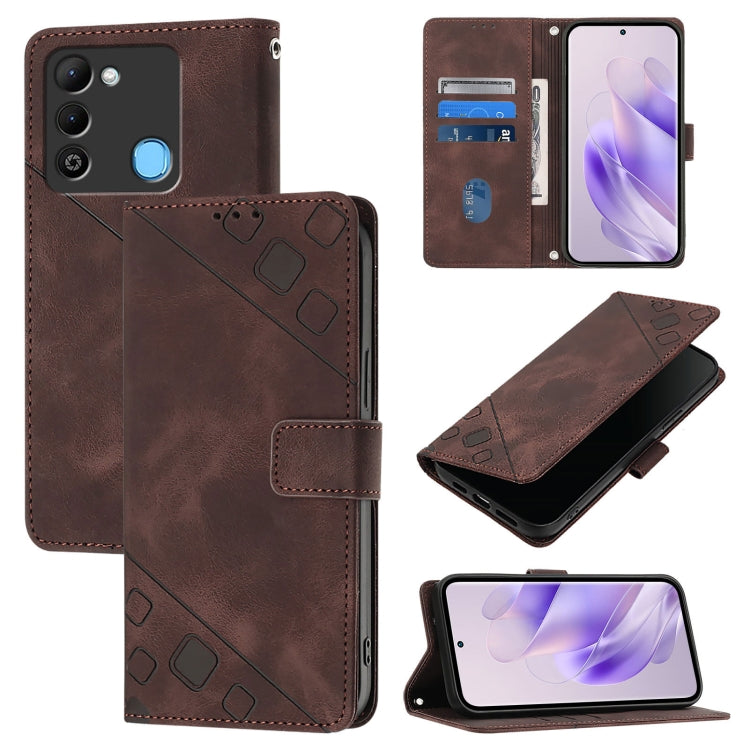 Skin Feel Embossed Leather Phone Case, For Tecno Spark 20 Pro+, For Tecno Spark 20 Pro, For Tecno Spark Go 2024 / Spark 20C, For Tecno Spark 20, For Tecno Pova 5 Pro 5G, For Tecno Pova Neo 3, For Tecno Pova 5 4G, For Tecno Camon 20 Premier 5G          ...