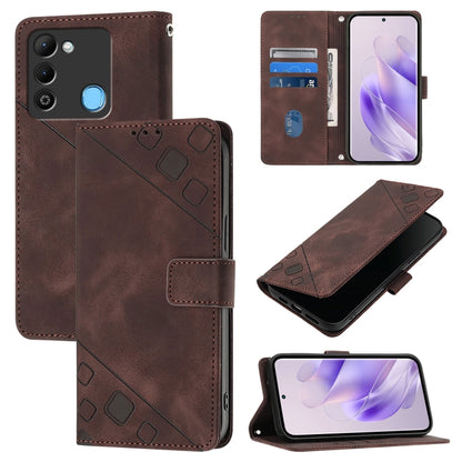 Skin Feel Embossed Leather Phone Case, For Tecno Spark 20 Pro+, For Tecno Spark 20 Pro, For Tecno Spark Go 2024 / Spark 20C, For Tecno Spark 20, For Tecno Pova 5 Pro 5G, For Tecno Pova Neo 3, For Tecno Pova 5 4G, For Tecno Camon 20 Premier 5G          ...