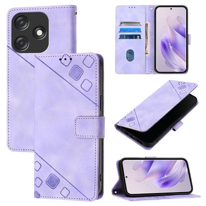 Skin Feel Embossed Leather Phone Case, For Tecno Spark 20 Pro+, For Tecno Spark 20 Pro, For Tecno Spark Go 2024 / Spark 20C, For Tecno Spark 20, For Tecno Pova 5 Pro 5G, For Tecno Pova Neo 3, For Tecno Pova 5 4G, For Tecno Camon 20 Premier 5G          ...