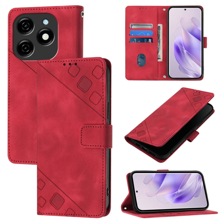 Skin Feel Embossed Leather Phone Case, For Tecno Spark 20 Pro+, For Tecno Spark 20 Pro, For Tecno Spark Go 2024 / Spark 20C, For Tecno Spark 20, For Tecno Pova 5 Pro 5G, For Tecno Pova Neo 3, For Tecno Pova 5 4G, For Tecno Camon 20 Premier 5G          ...